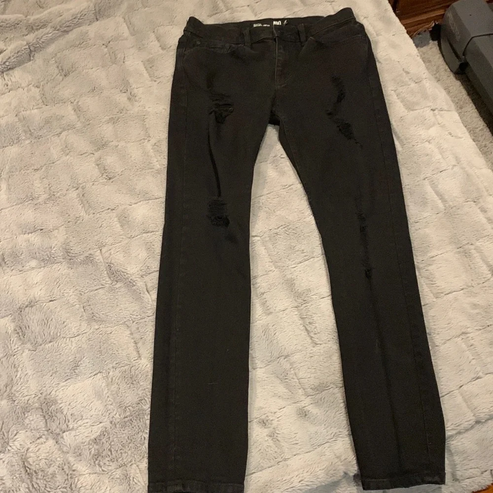 RSQ Skinny Taper Distressed Black Jeans - Picture 4 of 13